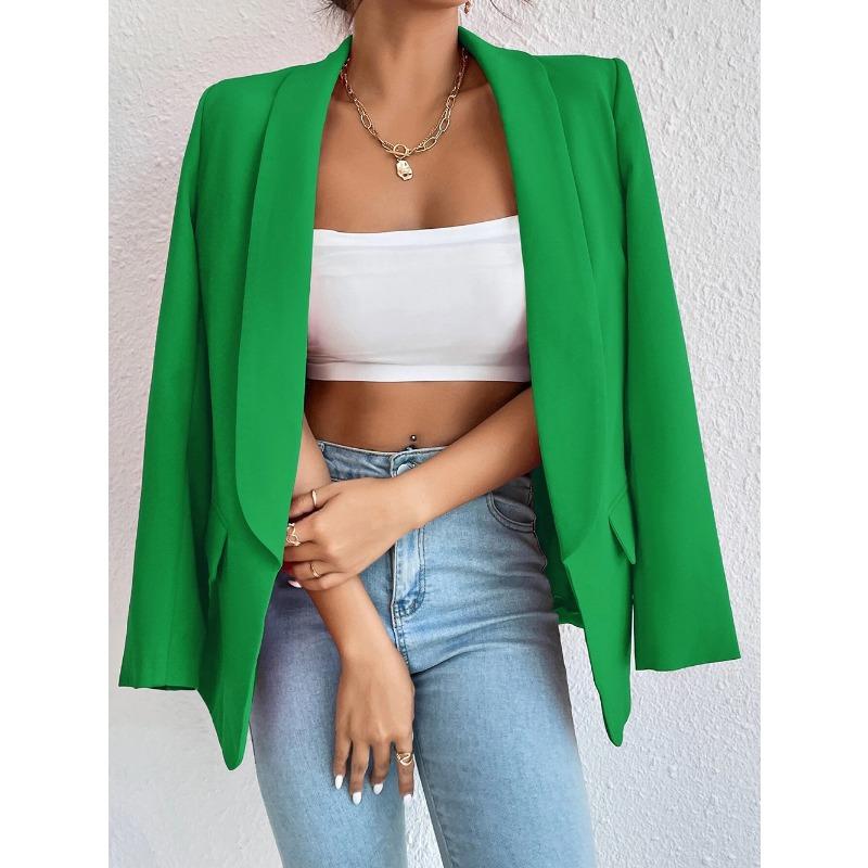 Autumn and Winter Women's Suit Jacket Solid Color Lapel Suit Temperament Commuter Jacket Tops