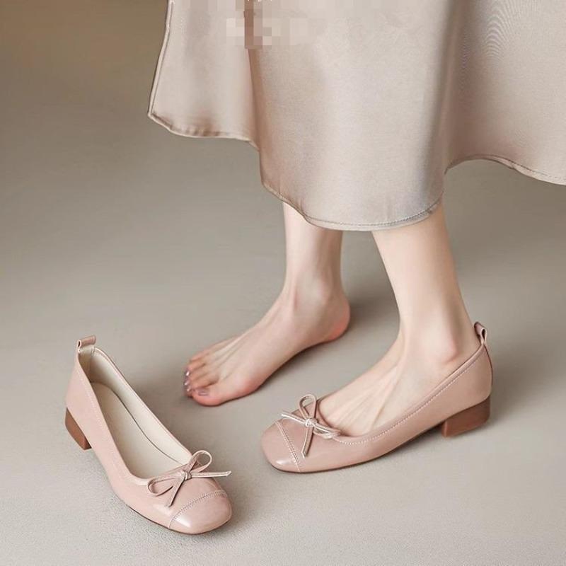 Low-heeled Ballet Bow Shallow-mouth Single Shoes Women's Autumn New Versatile Mary Jane Women's Shoes
