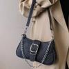 Premium Feeling Cowboy Canvas Bag Women 2025 New Hundred Chain Armpit Shoulder Bag
