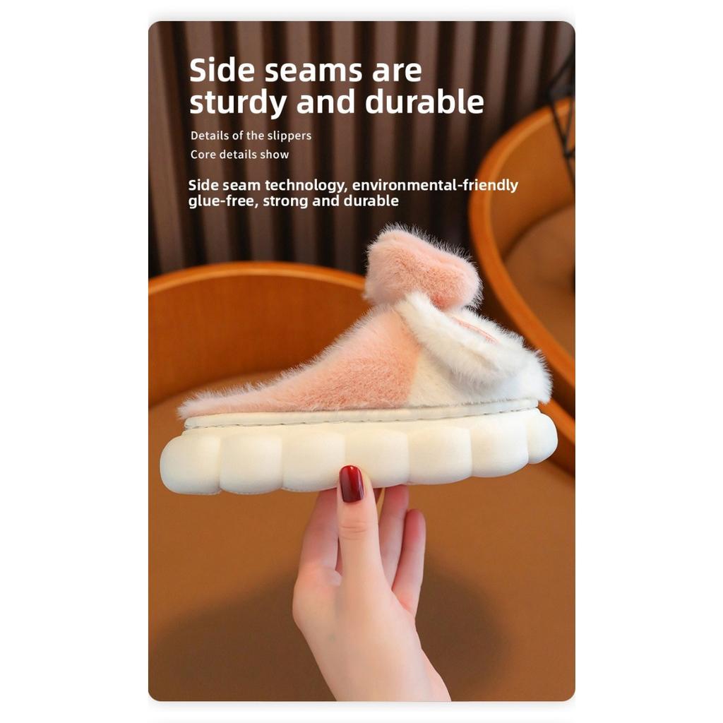 Children's Slippers for Women, Winter Women, Boys, Rabbits, Cute Soft Soled Warm Home, Anti Slip Baby Fur Shoes