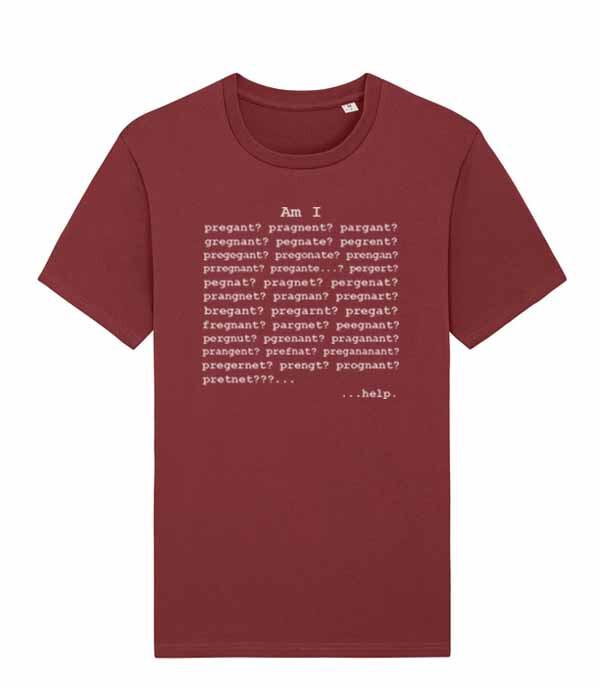 Unisexs Fit TShirt Am I Pregante Pregnancy Meme S