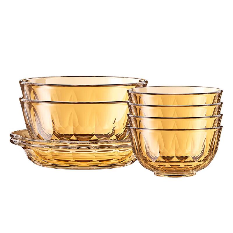Lock & Lock Crystal Amber Glass Food Storage Set