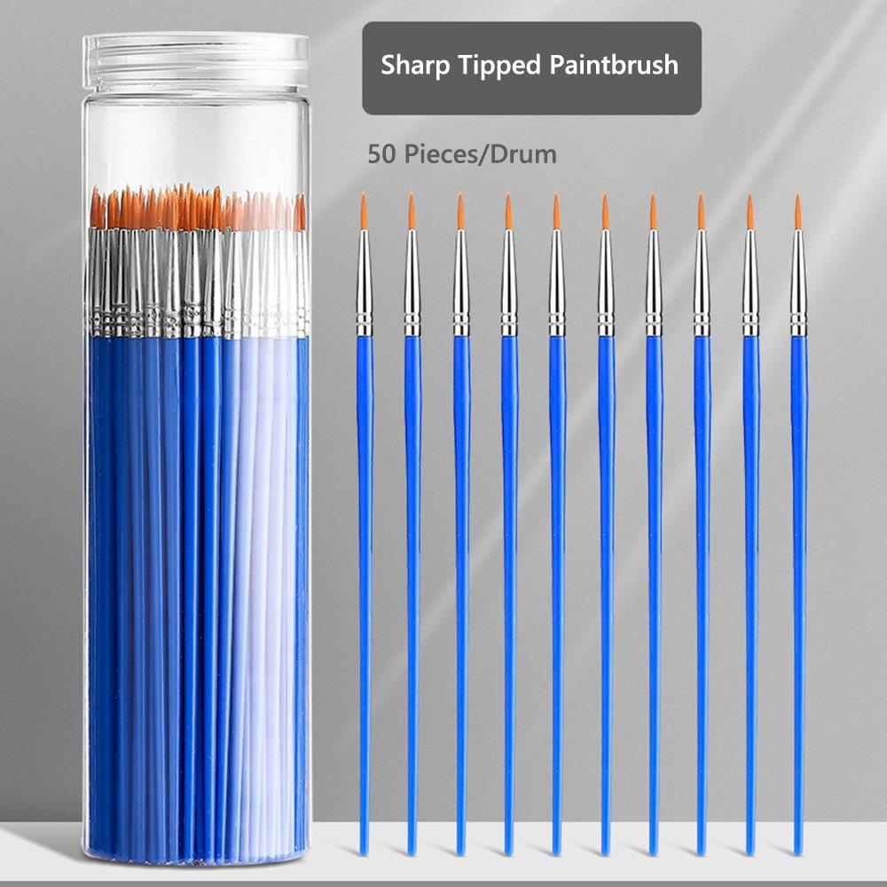 10/50PCS Long Rod Set Oil Painting Brush Acrylic Painting Brushes Painting Beginners