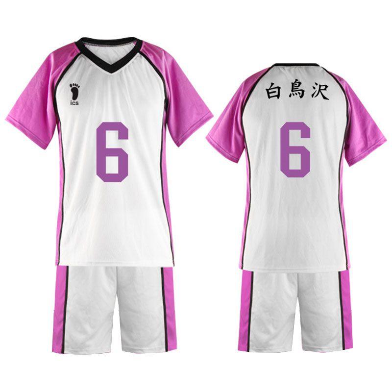 Haikyuu Shiratorizawa Academy Volleyball Kostüm Atmungsaktives Sportanzug-Set