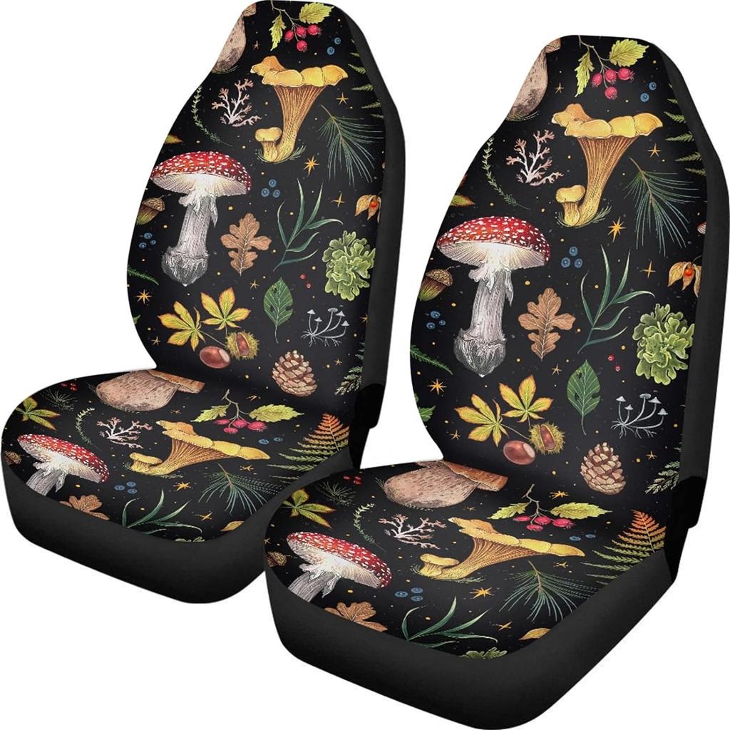Witch Mushroom Car Seat Cover Protector Front Seat Cover Suv Car Full Set For Women Bucket Seat Cover Blanket Protector Covers