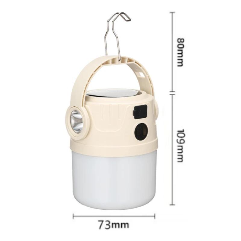 Solar Light Bulb Camping Light LED Solar USB Rechargeable Flashlight Tent Hanging Bulb For Outdoor Camping Supplies