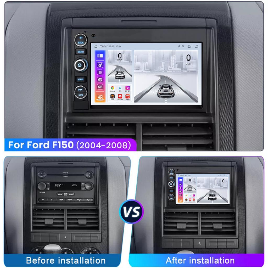 2 Din Android 13 Auto-Multimedia-Player Für Ford F150 F250 F350 Escape Explorer Edge E150 Stereo Mustang Navi GPS Carplay