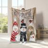 Cartoon Christmas digitalprinted polyester Bedroom velvet flannel cover blanket Fleece soft sofa cover blankets for beds