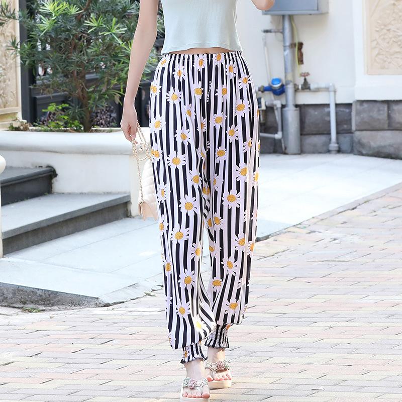 Buy Summer Women Elastic Waist Pants 