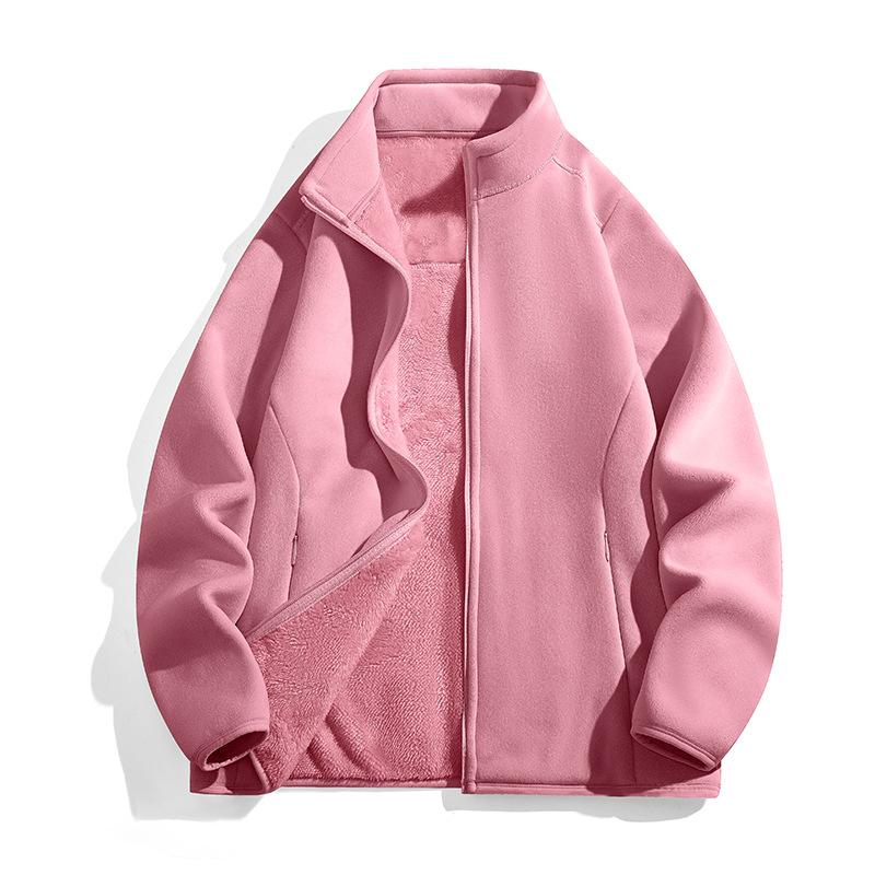 Men's Autumn and Winter Fleece Windproof Stand-up Collar Warm Fleece Jacket Couple Multi-color Versatile Jacket