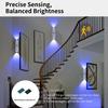 Magnetic Motion Sensor Night Light Rechargeable Smart RGB Gradient Wall Lamp for Bedroom Bathroom Closet Garden