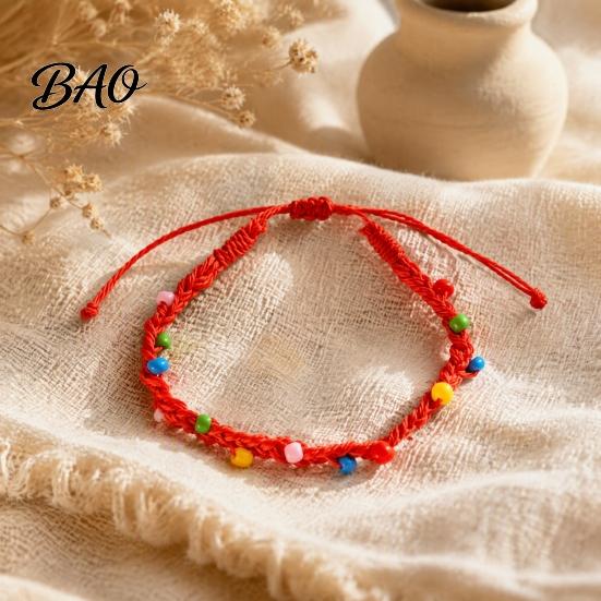Gift for Friends And Party Favors Handmade Braided Bracelet Women, Bohemian Woven Wrist Rope Casual Minimalist Hand with Colorful Rice Beads,