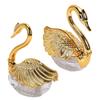 Sugar Container with Spoon Decorative Swan Shaped Plastic Glass Seasoning Jar for Sugar Salt Coffee Tea Style 2