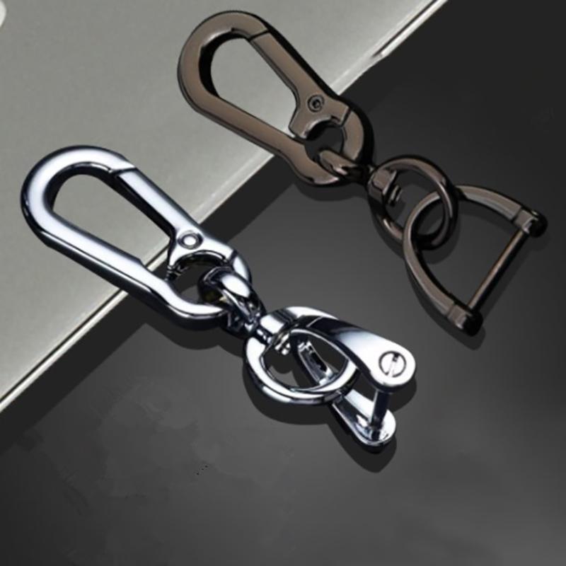 Portachiavi per auto classico da uomo in acciaio inossidabile portachiavi con clip per cintura anti-smarrimento fibbia pendente portachiavi alla moda decorazione per auto
