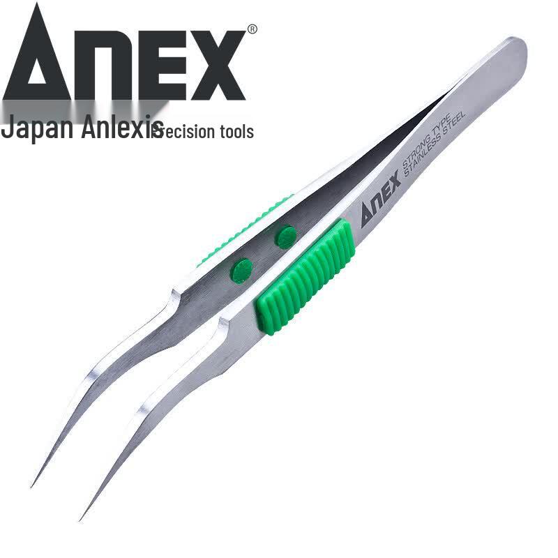 ANEX Precision Stainless Steel Tweezers with Rubber Handle
