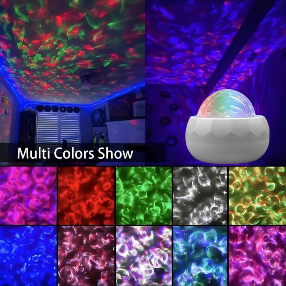 Creative Multicolor Ambient Lighting Water Ripple Colorful Aurora Night Light Wall Mounted USB Charging Atmosphere Light Bedroom