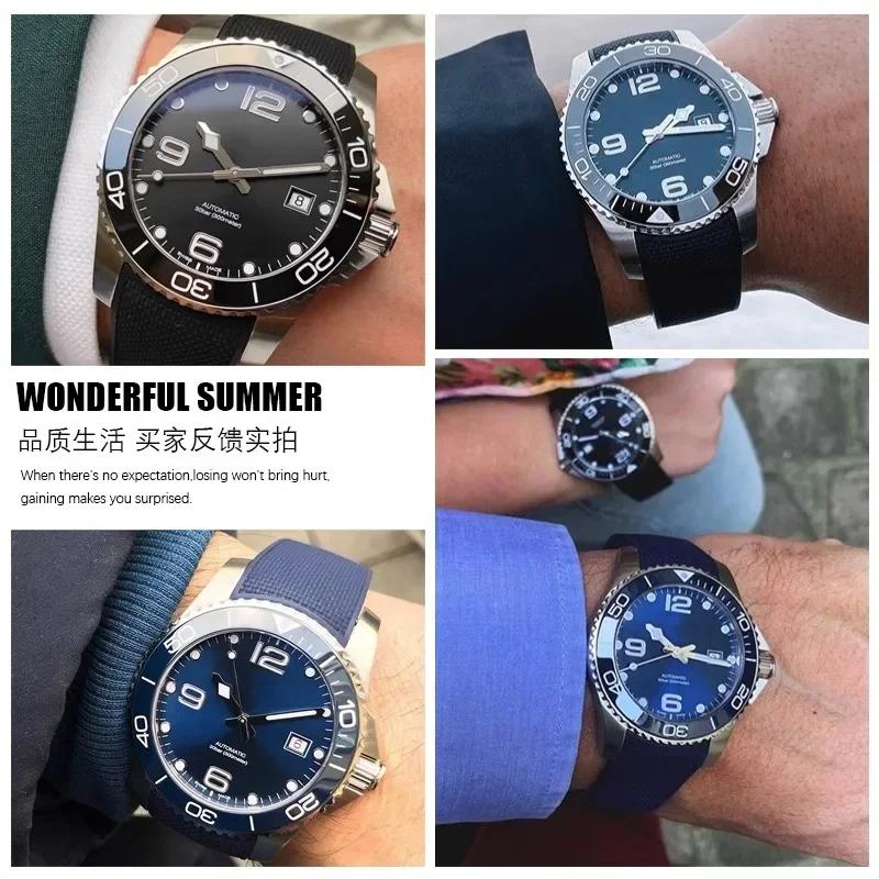 21mm Silicone Watch Strap Waterproof Watchband for Longines Strap for Conquest HydroConquest L3.742 782 Series