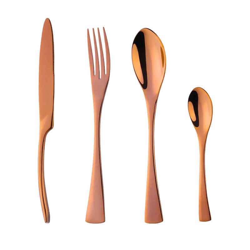 16/24dílná sada příborů z nerezové oceli, stříbrné příbory, nůž, vidlička, lžíce, stolní nádobí, příbory s kreativní rukojetí, vhodné do myčky nádobí