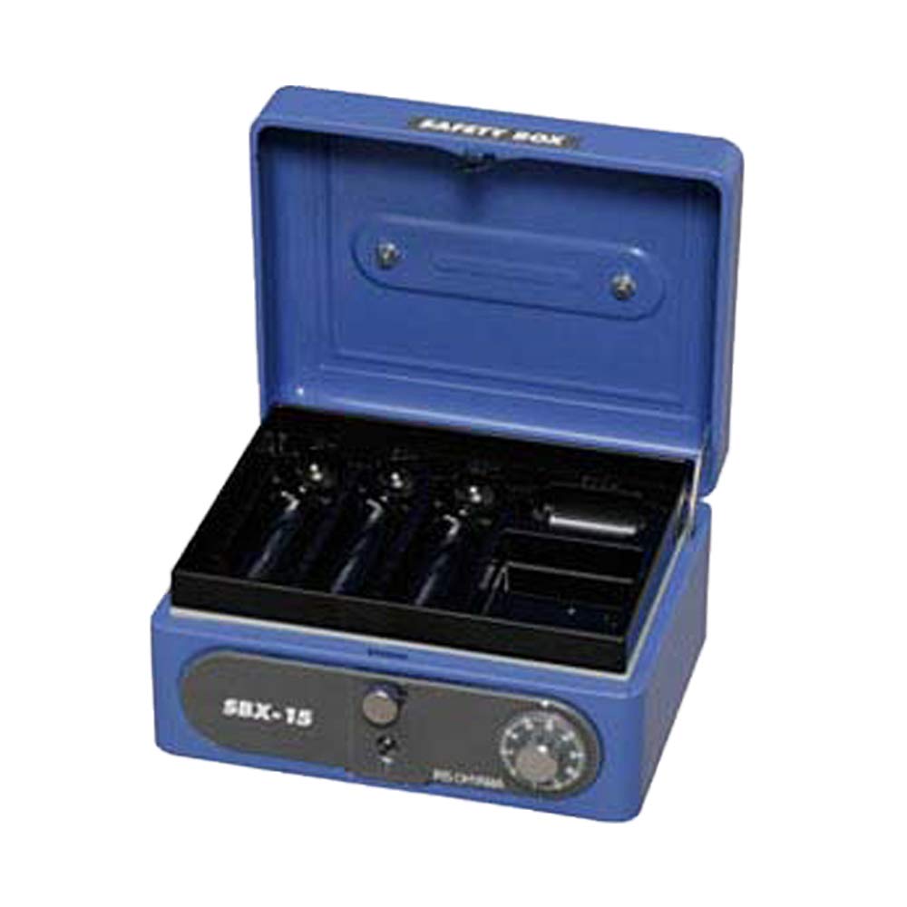 Iris Ohyama SBX-B7 Compact Portable Safe with Double Lock and Combination, Blue