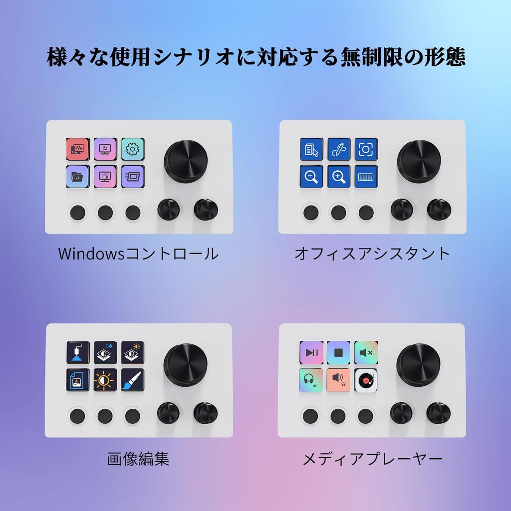ActionRing Stream Controller Deck with 6 Customizable Macro Keys and 3 Shortcut Keyboard for and Adobe Premiere Compatible with Windows 10 and Mac N3