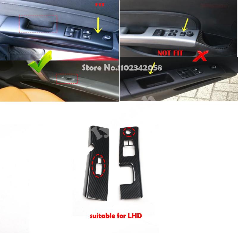 LHD RHD For Nissan 350Z Z33 2003-2006 ABS Carbonfiber Front Door Window Lifter Control Glass Switch Armrest Panel Cover Sticker