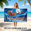 Christmas Theme Quick Dry Beach Towel Custom Name Text Print Large Sand Resistant Towel Beach Vacation