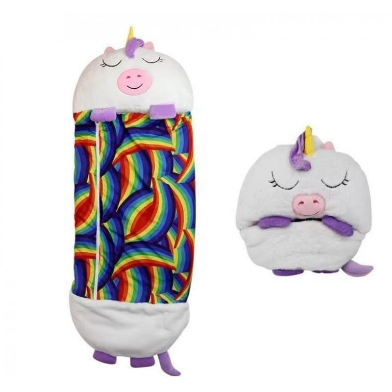 Kids Foldable Anti-Kick Sleep Bag Cartoon Animal Nap Blanket Pillow