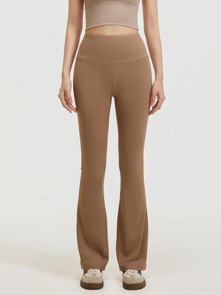Women's High-Waist Flare Yoga Pants - Hip Lifting, Nude Feel, Wide-Leg for Pilates and Fitness