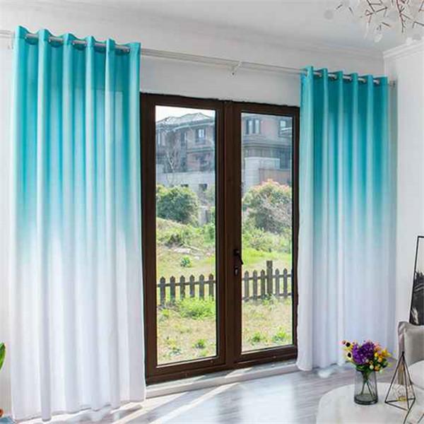 Living Room Bedroom Blackout Curtains Gradient Tulle Curtains Simple Window Drape Valance 1PCS
