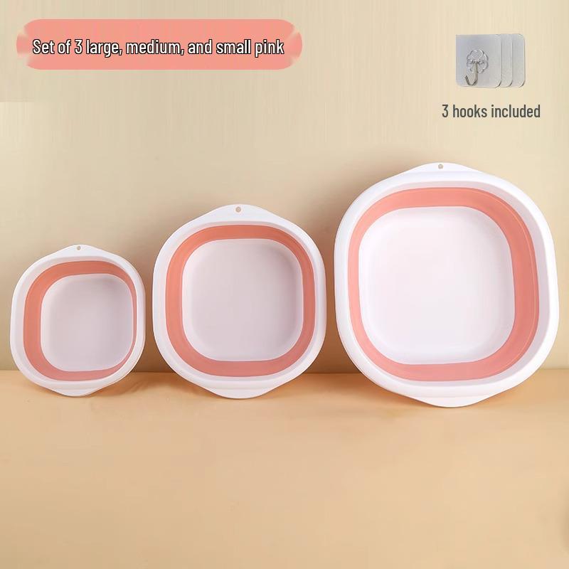 Foldable Portable Washbasin for Travel, Laundry, and Dorm Use - Large and Small Sizes