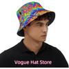 Rainbow Hat Colorful Bucket Hats Packable Travel Beach Sun Hat Wide Brim Fisherman Caps For Women Men