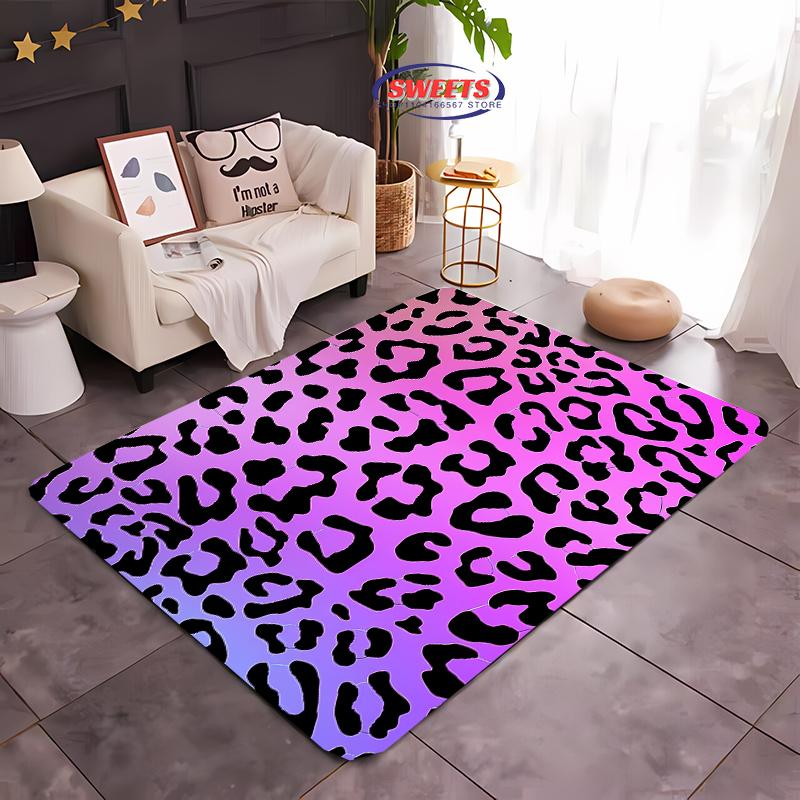 17 Style Colorful Leopard Printed Carpet Rug for Bedroom Living Room Home Sofa Decor, Kids Play Non-Slip Decor Durable Mats Gift
