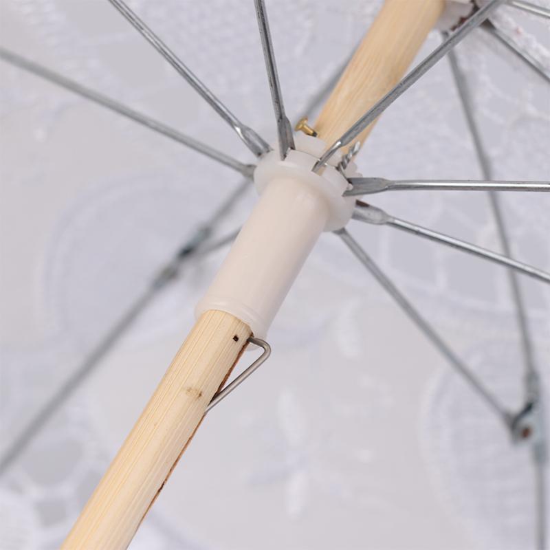 Vintage White 15/19/30/38Cm Lace Parasol Umbrella Embroidery Cotton Lace Flower Girl Umbrella Kids Sun Umbrella Photo Prop