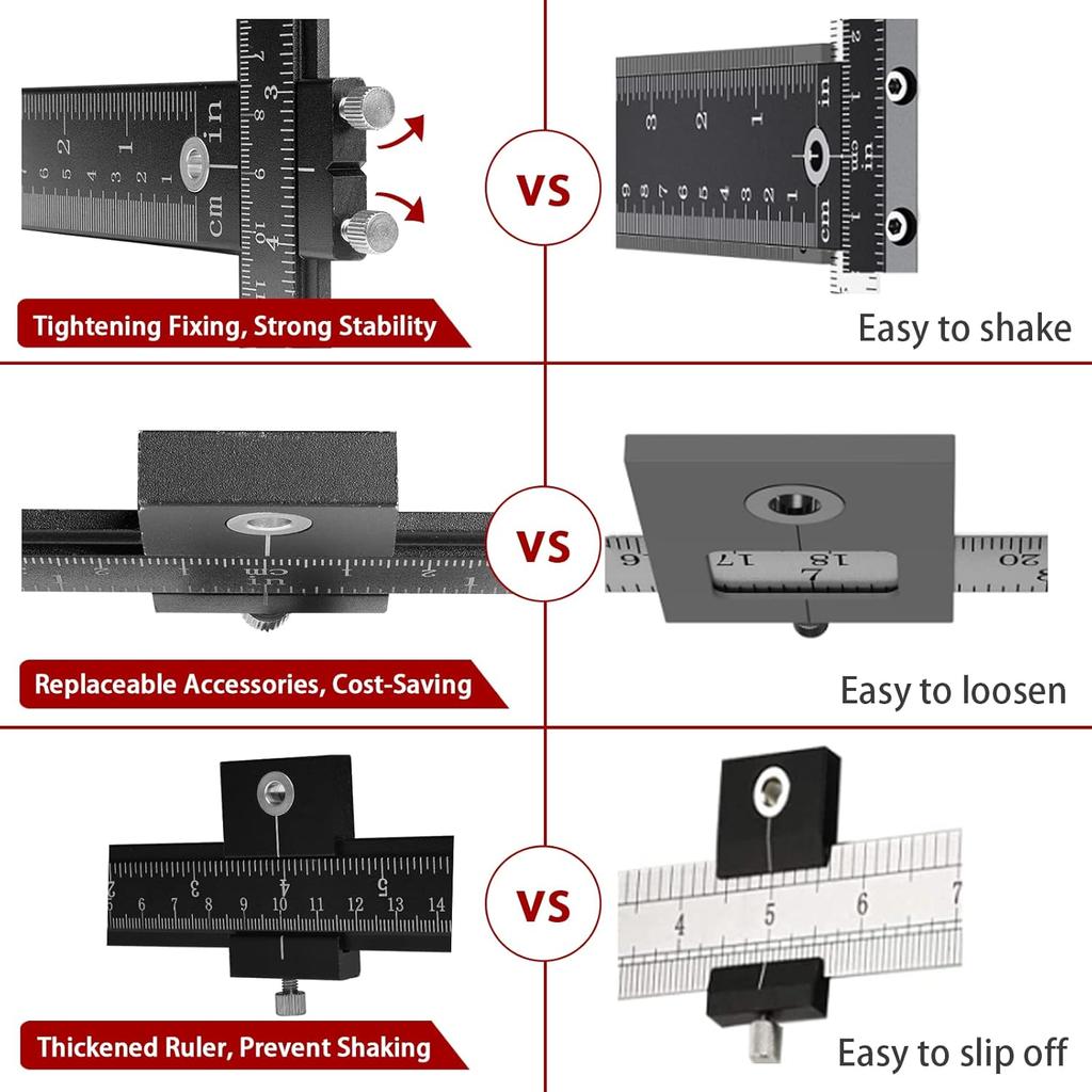 Cabinet Hardware Jig Tool Set for Handles and Pulls, Aluminum Alloy Cabinet Handle Template Jig Tool for Fast and Accurate Installation of Drawer