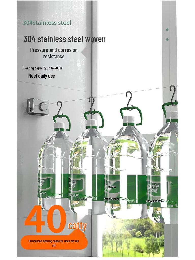 Invisible Retractable Clothesline - Indoor No-Punch Steel Wire Dryer