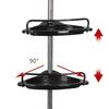 Scaffale Angolare da Bagno a 4 Livelli Tubo Regolabile in Acciaio Inossidabile Organizer per Doccia Asta Telescopica Antiruggine Mensola da Bagno