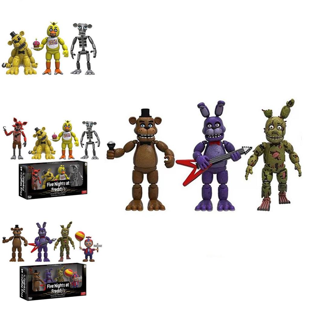 Nádherná sada akčních figurek Fnaf Pizza Simulator 4 cm, ideální jako dárek pro děti a pro sběratele