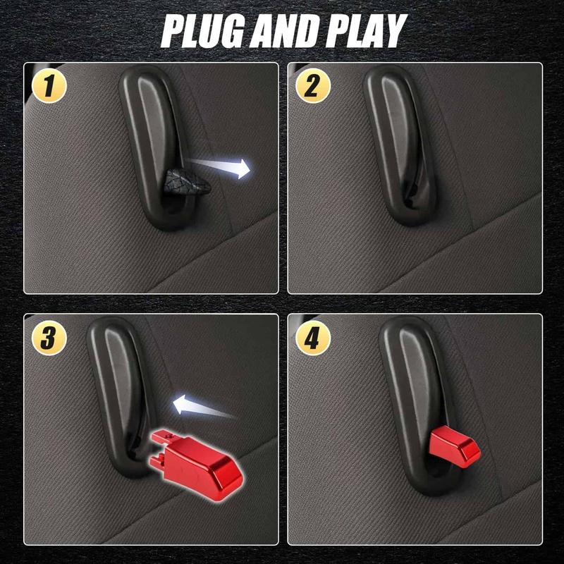 2PCS Car Adjustment Rods Seat Release Lever Knob Latch Handle Side Red Black Aluminum Alloy For Ford Mustang 2005 2006-2014