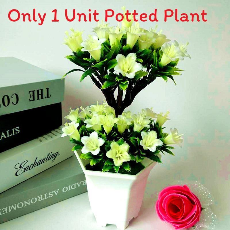 Lily Flower Artificial Potted Plant Simulated Green Plant Ornament Decoration