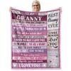 Granny Flannel Throw Blanket Soft Plush Fleece Gift from Grandkids 60x50 Inch