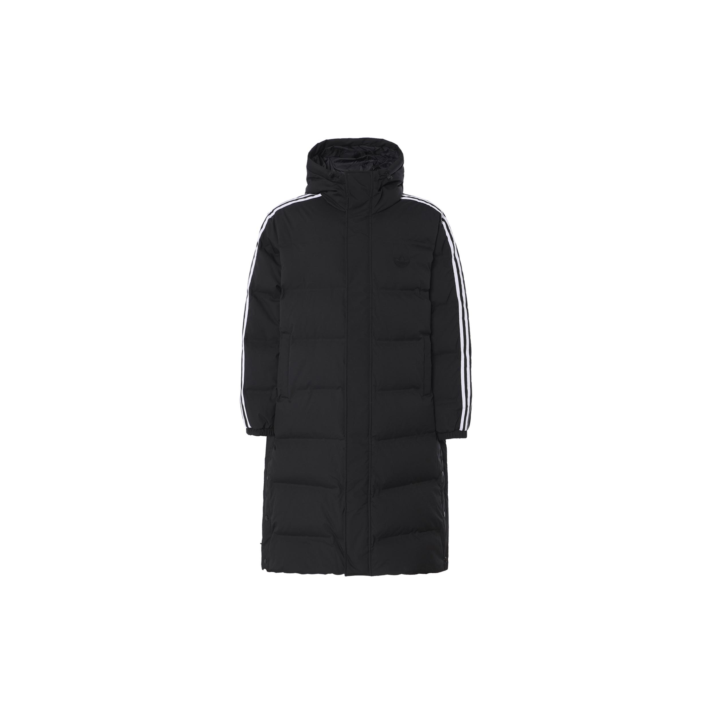 adidas Long Puffer Jacket Asia Sizing Black White Men s JD3749 L