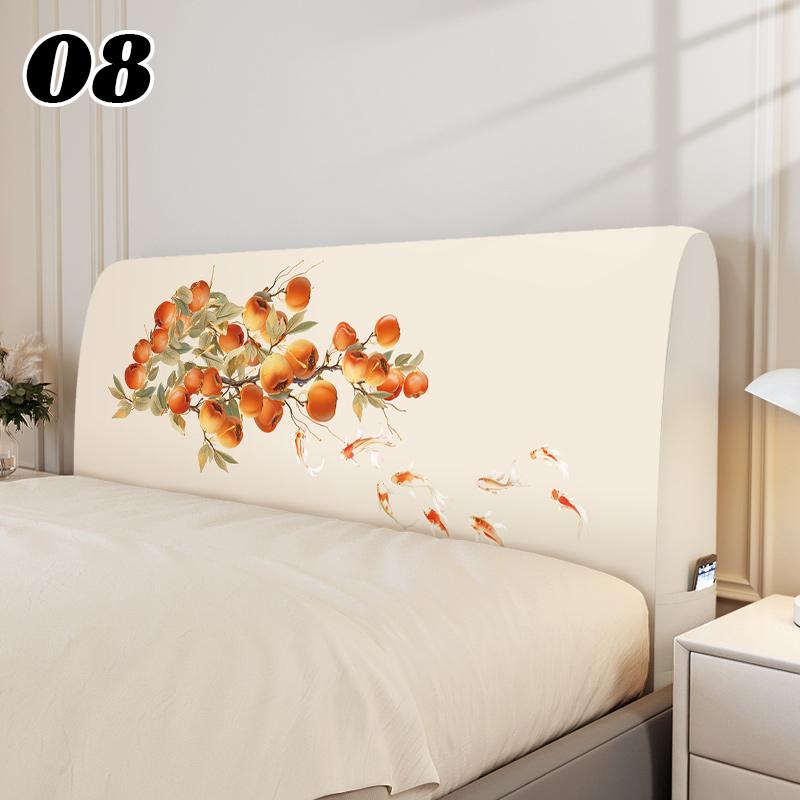 Chinese Style Elastic Bedhead Cover All-Inclusive Dust-proof Soft Headboard Protector Backrest Cover Universal Bed Head Covers