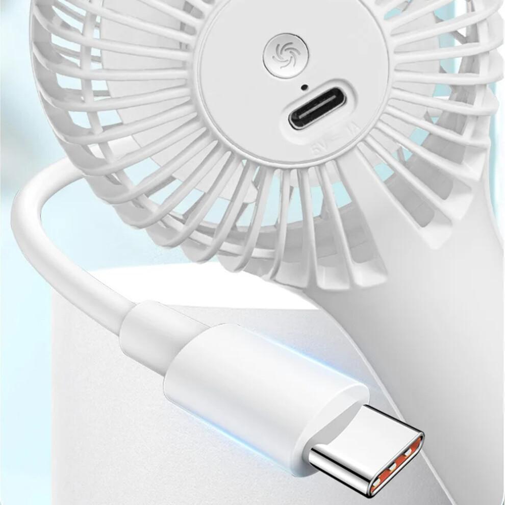 (Beyaz) S13 Mini El Fanı 3 Rüzgar Hızı Taşınabilir Yaz Soğutma Fanı Askı Tokalı