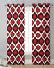 Red Black Moroccan Pattern Sheer Curtains for Living Room Decoration Window Curtains for Kitchen Tulle Voile Organza Curtains