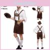 Costume di Alta Qualità da Uomo per l'Oktoberfest con Elegante Camicia Monocolore e Pantaloncini