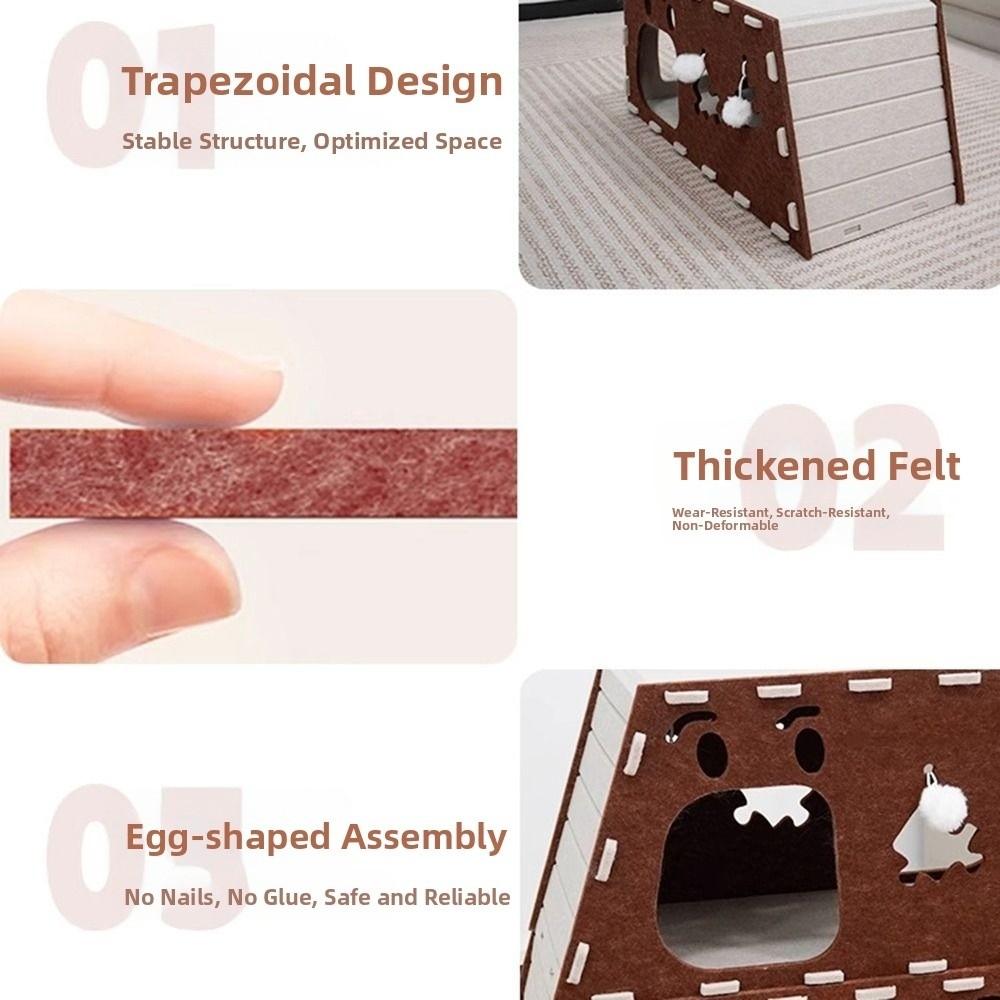 Stackable Cat Scratcher House Felt Cat Claw Board Climbing House  Cat Scratching/sleeping/playing