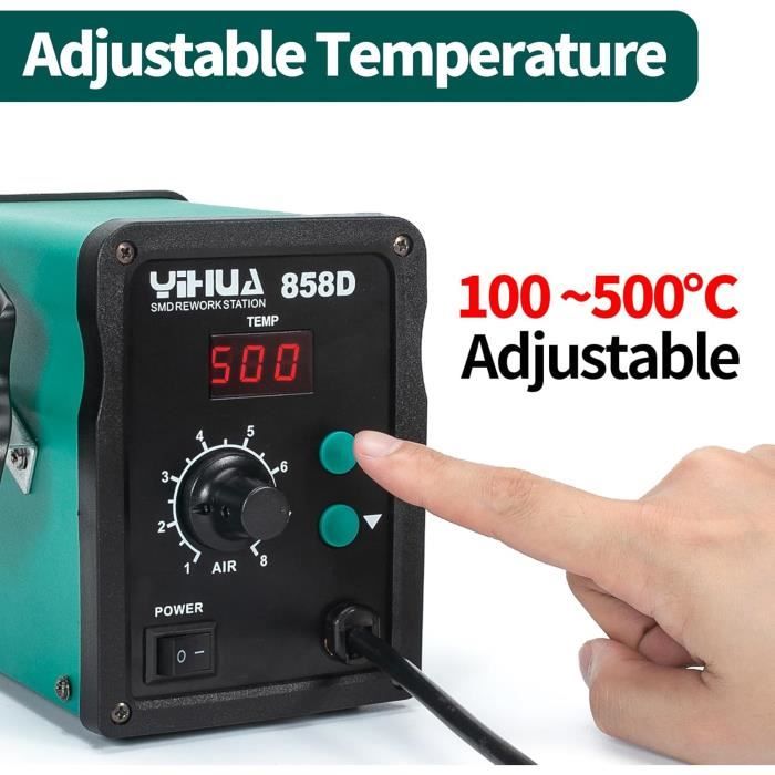 Station de soudage à air chaud - YIHUA - 858D - 700W - Contrôle de température PID - Soudure SMD