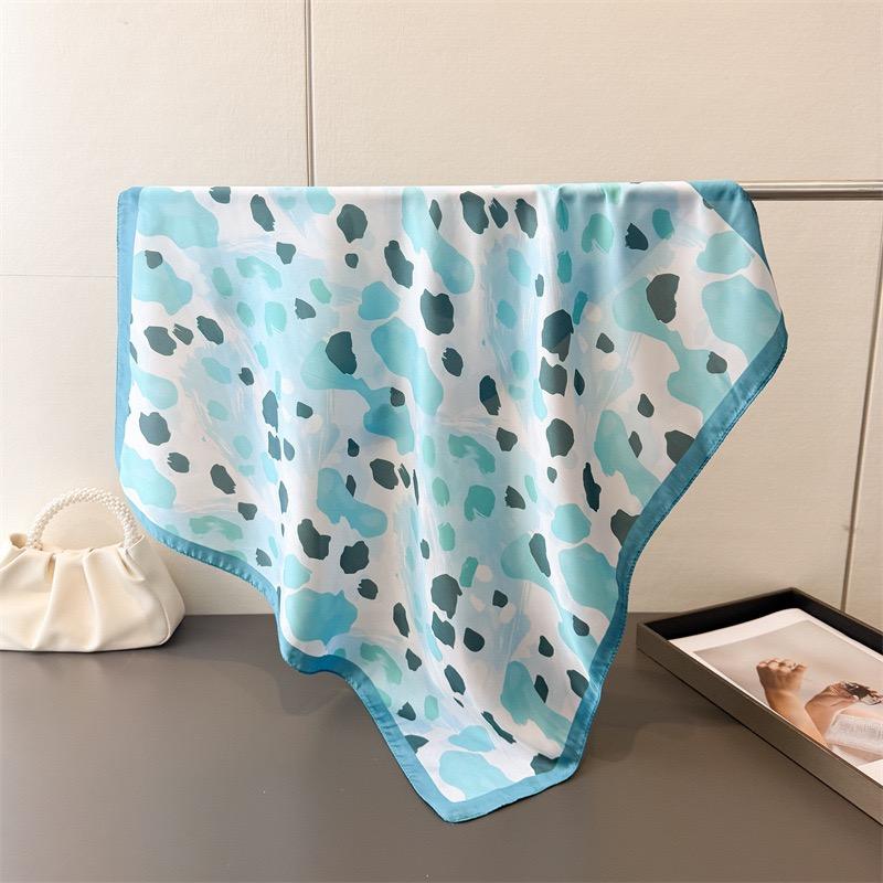 Sexy Ombre Leopard Dot Geometric Print Shawl Luxury 70X70Cm Square Silk Scarf Wrap Fashion Accessory Hair Tie Bandana Hijab