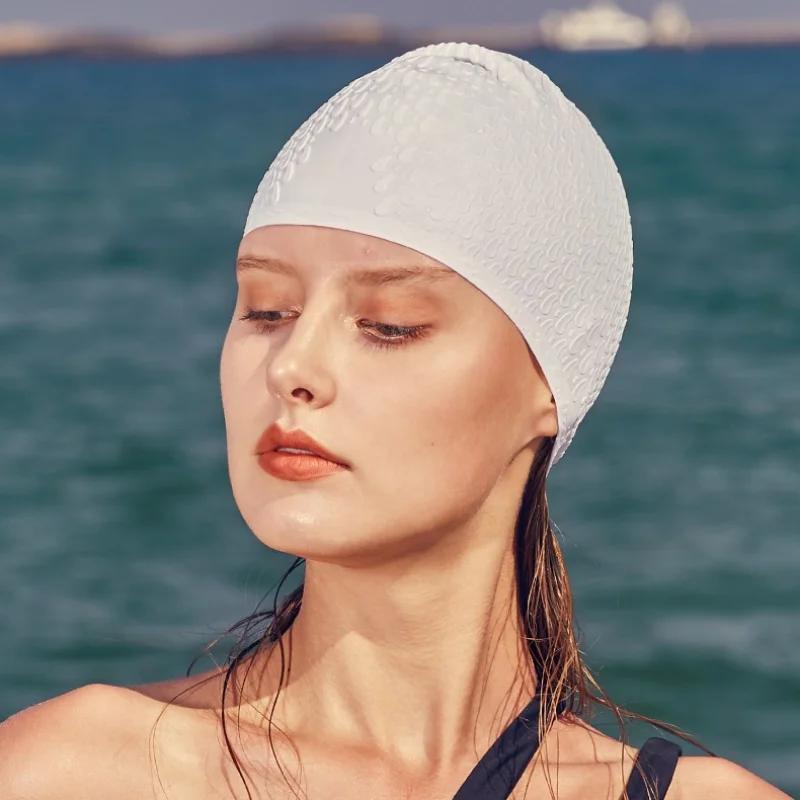 Men Women Universal Silicone Swimming Cap for Adult Hair Protection Elestic Swim Hat Long Hair Protection Swimming Caps