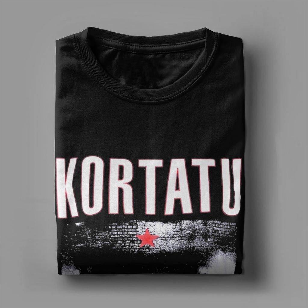 Hudební trička Kortatu pro muže Vtipná trička z čisté bavlny s kulatým výstřihem a krátkým rukávem Nadměrné topy